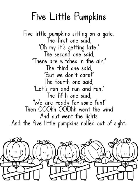 5 Little Pumpkins Printable - Printable Word Searches