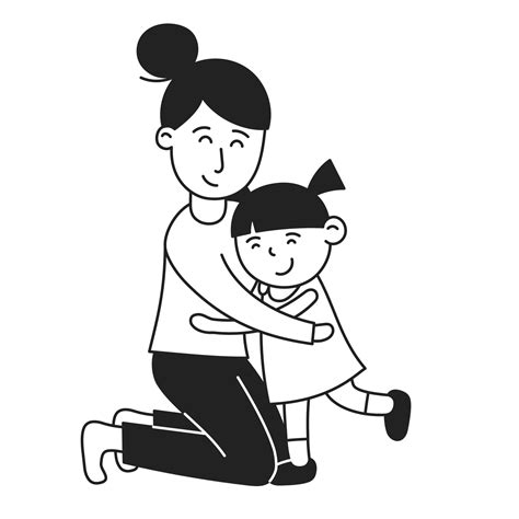 Hug. Hand Drawn Kid and Family doodle icon 7539440 Vector Art at Vecteezy