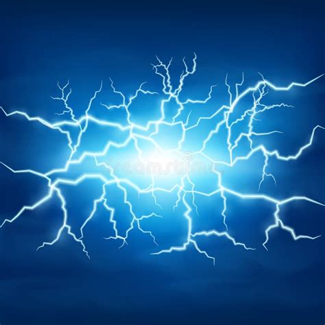 Lightning Storm in Blue Sky Stock Vector - Illustration of theme, burst ...