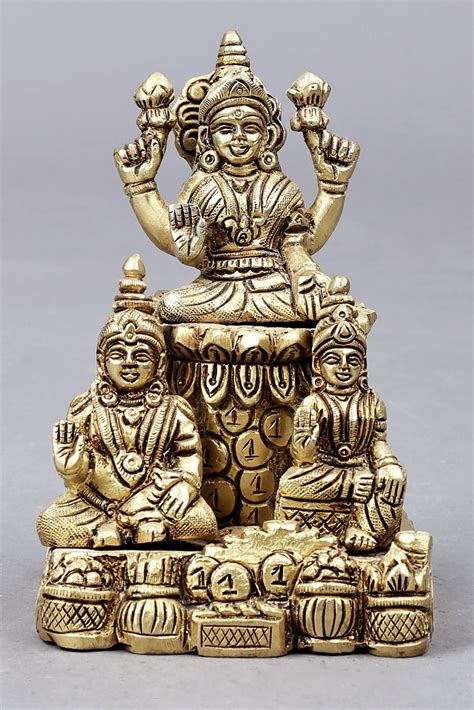 6" Lakshmi Kubera, vintage Brass Decor, Brass Lakshmi Kubera, Vintagea ...