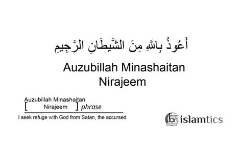 Auzubillah Minashaitan Nirajeem in Arabic & Meaning | islamtics