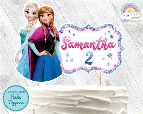 Frozen Elsa Anna Birthday Party Cake Toppers Frozen Printable | Etsy