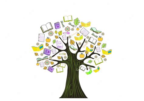 Premium Vector | A tree with books and a tree with a picture of a book ...