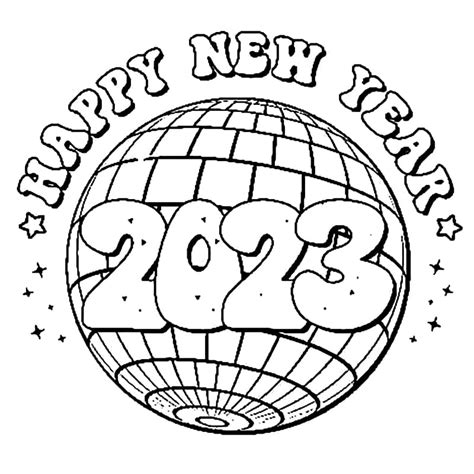 Printable Happy New Year 2023 coloring page - Download, Print or Color ...