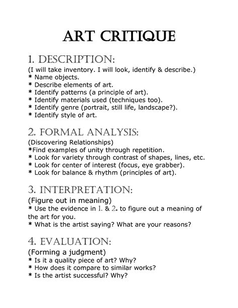 Art Analysis Worksheet - Preschool Printable Sheet