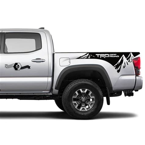 Pair TRD Off Road Side Tailgate Bed Mountain Vinyl Stickers TOYOTA ...