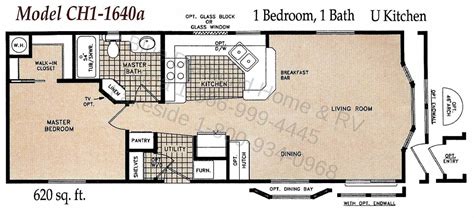 One Bedroom Single Wide Mobile Home Floor Plans - floorplans.click