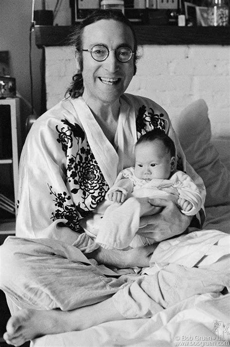 John Lennon holding baby Sean at The Dakota building, NYC. Image #: R ...