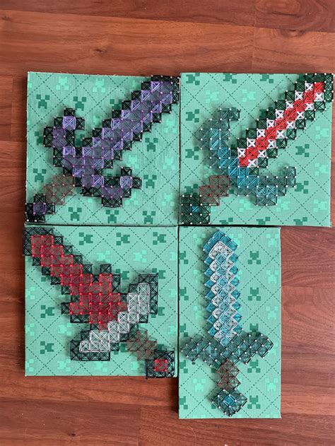 Minecraft String Art | String art, Painting minecraft, Art