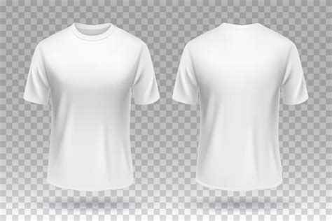 White blank T-shirt front and back template mockup design isolated ...