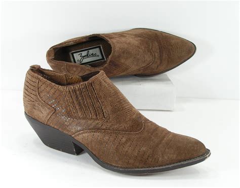 zodiac western mules shoes womens 6 b m brown suede leather