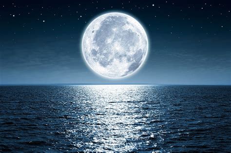 HD wallpaper: moon, ocean, water, night | Wallpaper Flare