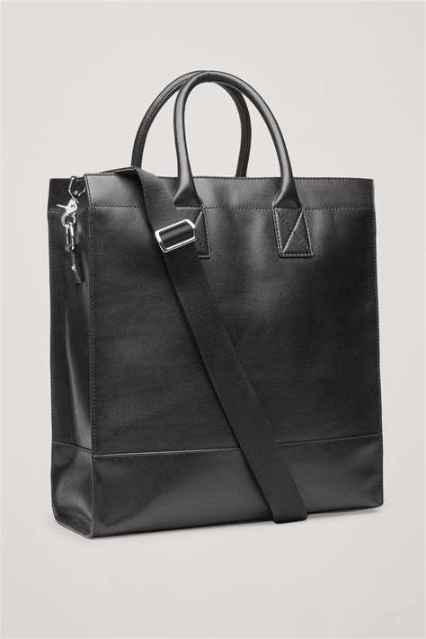 Lyst - Cos Leather Tote Bag in Black for Men