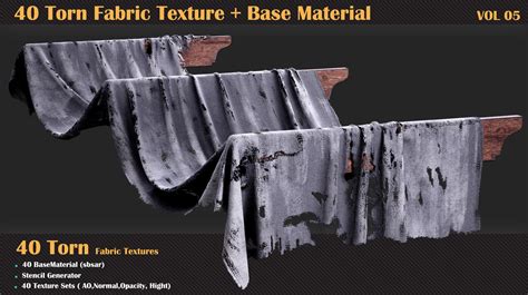 ArtStation - 40 Torn Fabric Texture - VOL 05 | Resources