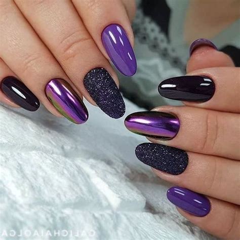 purple-black-glitter-chrome-nail-polish-nail-designs-for-short-nails ...