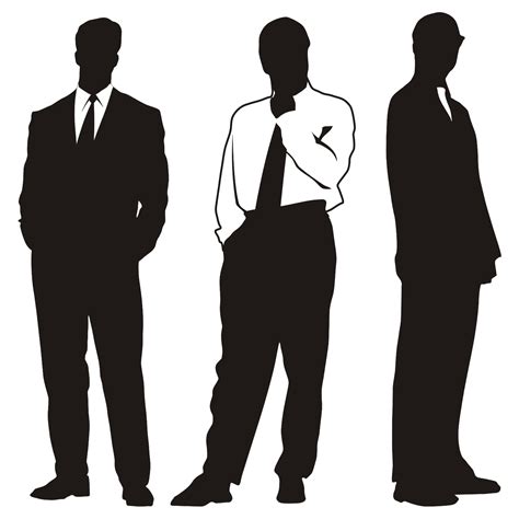 Vector for free use: Silhouettes Of Businessmen