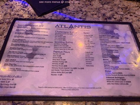 Online Menu of Atlantis Restaurant & Lounge Restaurant, Atlanta ...