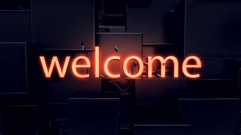 Welcome Wallpaper 4K, Neon glow, Dark background