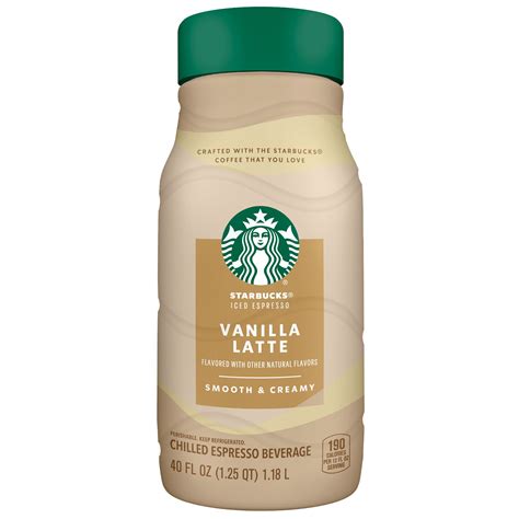 Starbucks Iced Espresso Vanilla Latte Iced Coffee Drink, 40 oz Bottle ...