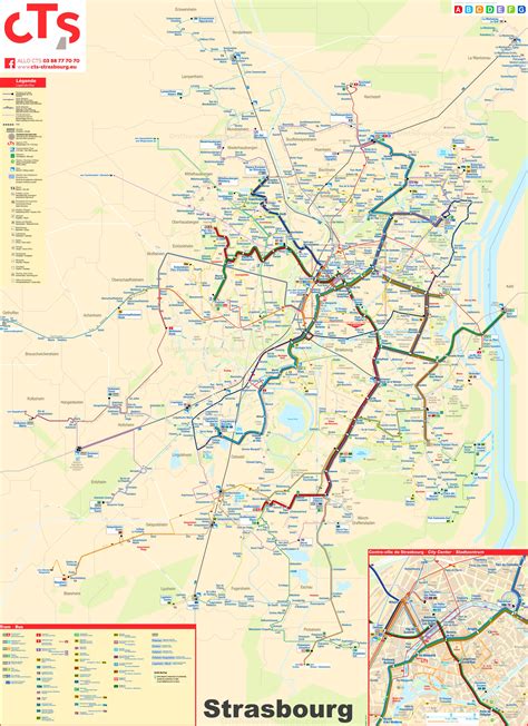 Strasbourg bus and tram map - Ontheworldmap.com