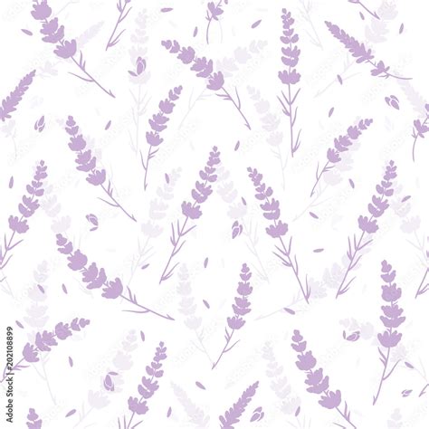 Lavender flowers light purple repeat pattern. Beautiful violet lavender ...