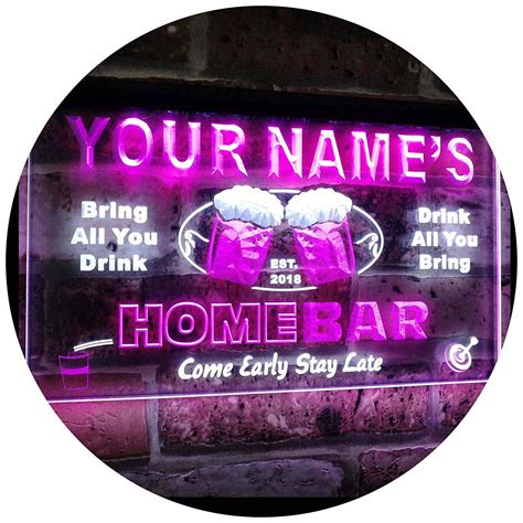 personalized light up bar signs