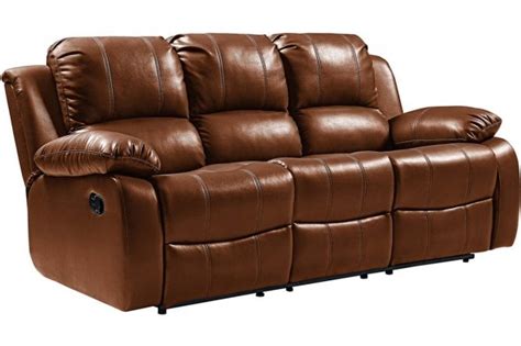 Valencia Tan Leather 3 Seater Recliner Sofa | FurnitureInstore