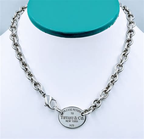 Tiffany & Co. Please Return To Tiffany & Co. 925 Sterling Silver Oval ...