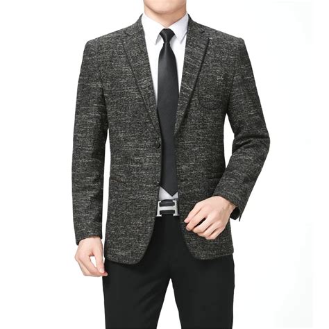 Man Smart Casual Blazer Slim Fitting Jacket Suit Men Notched Collar ...