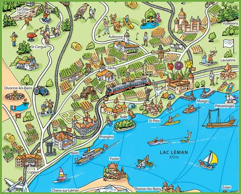 Tourist map of surroundings of Nyon