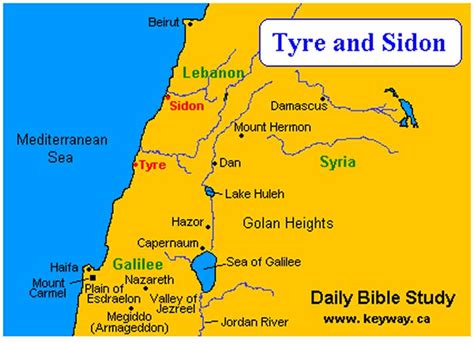 Bible Map | Tyre and Sidon | Bible mapping, Bible, Bible study