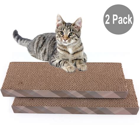 Primepets 2 Small Cat Scratcher Cardboard with Catnip, 15.8x4.8 in ...