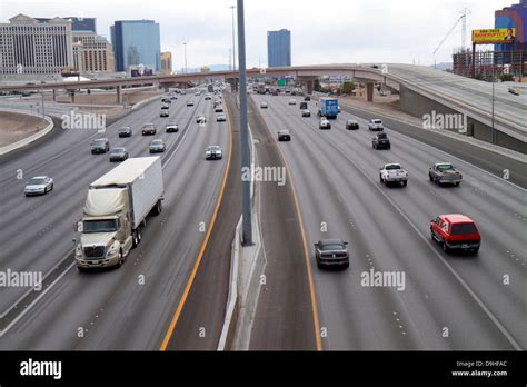 Nevada Las Vegas Interstate 15 I-15 traffic highway truck lorry cars ...