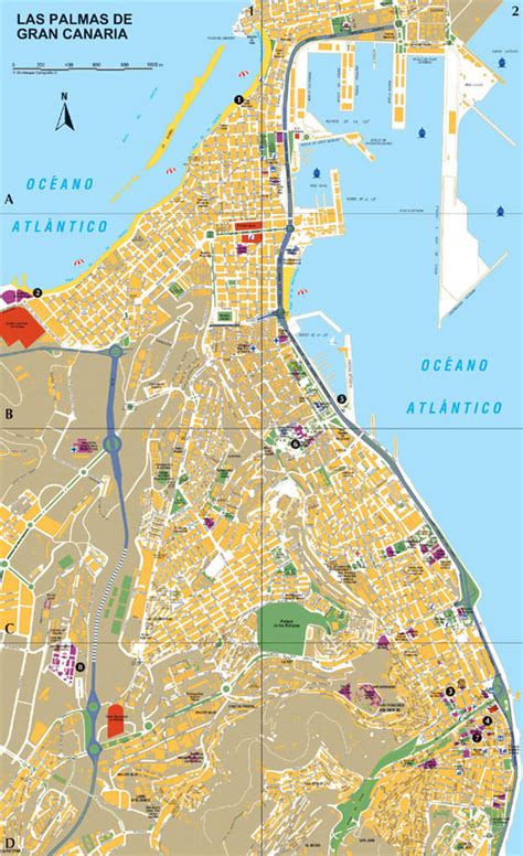 Stadtplan von Las Palmas de Gran Canaria | Detaillierte gedruckte ...