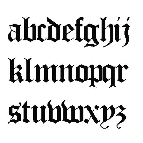 Old English Letters Alphabet