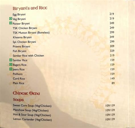 Telangana Spice Kitchen Menu and Price List for Jubilee Hills ...