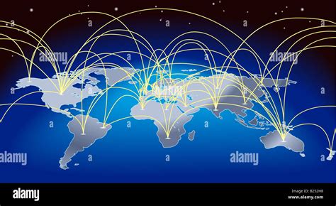 World Map Flight Paths