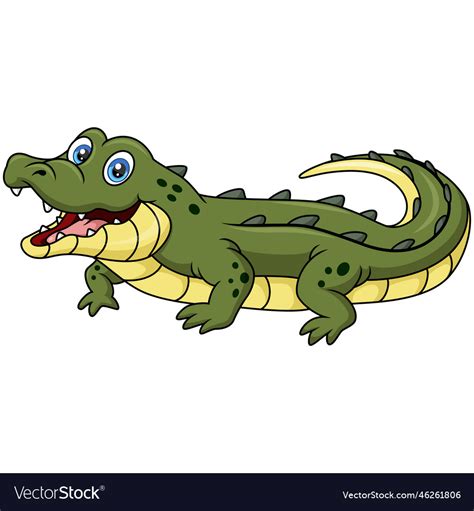 Cute alligator cartoon on white background Vector Image