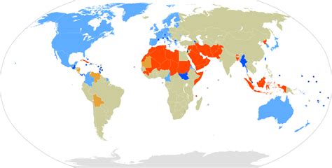 Recognition of Israel and Palestine World Map - Maps on the Web