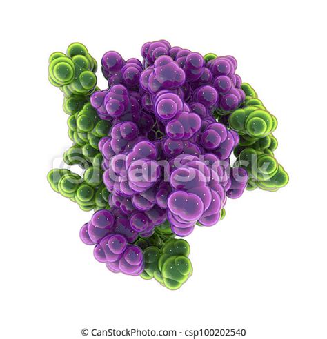 Insulin molecule, 3d illustration. Human insulin hormone molecule ...