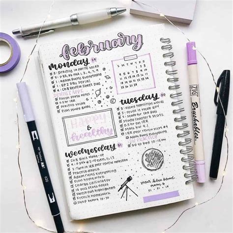 10 purple bullet journal spreads | My Inner Creative Bullet Journal ...