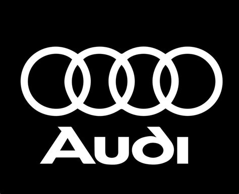 Audi Brand Symbol Logo With Name White Design german cars Automobile ...