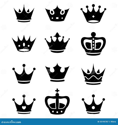 Crown Collection - Vector Silhouette Royalty Free Stock Photography ...