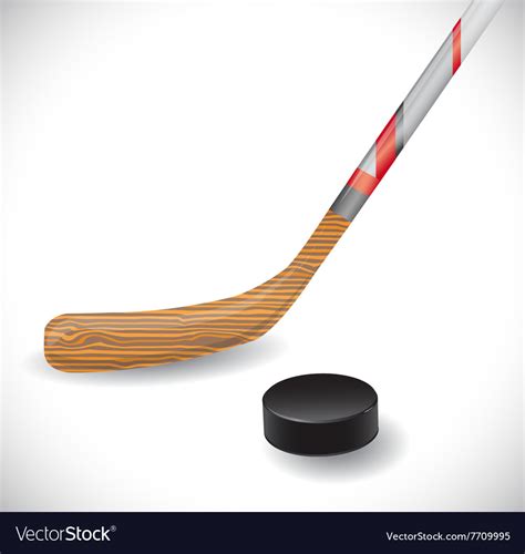 Hockey stick and hockey puck Royalty Free Vector Image