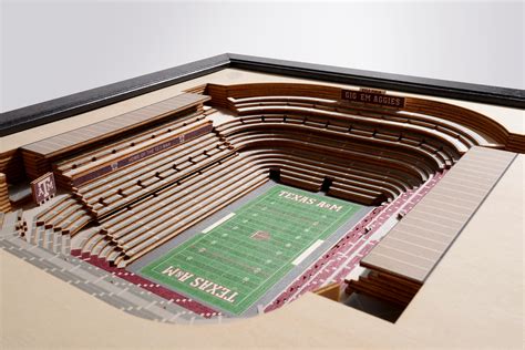 Texas A&M Aggies Kyle Field 3D Wood Stadium Replica — 3D WOOD MAPS ...