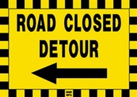 Buy TCS27 Road Closed Detour Left Arrow Sign | Traffic Signs