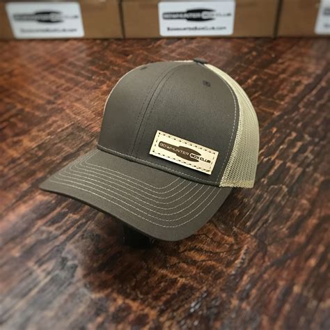 Leather Patch Hat - Brown/Khaki Adjustable - Bowhunter Box Club