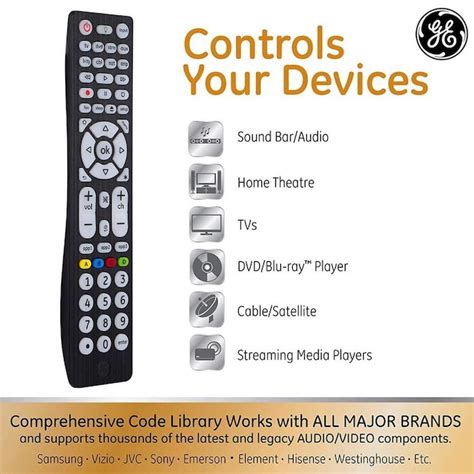 GE 8-Device Universal Remote Control in the Universal Remotes ...