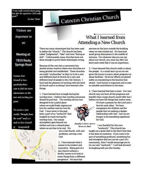 FREE 14+ Sample Church Newsletters in PDF | PSD | HTML | MS Word