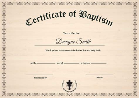 Baptism Certificate Template Download – Professional Template